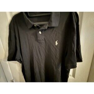 RALPH LAUREN Men's Size Large Polo Shirt Pima Soft Touch Black